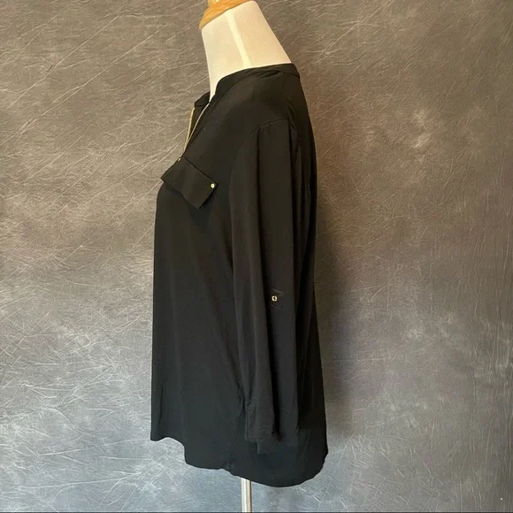 Calvin Klein Roll Sleeve Blouse - Picture 3 of 12